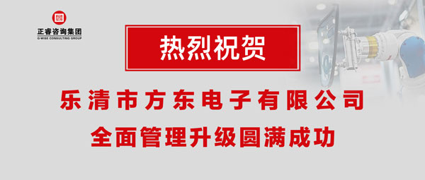 樂(lè)清市方東電子有限公司全面管理升級(jí)圓滿(mǎn)成功
