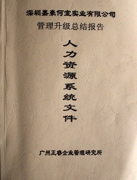 深圳市嘉豪何室實業(yè)有限公司管理升級總結(jié)報告