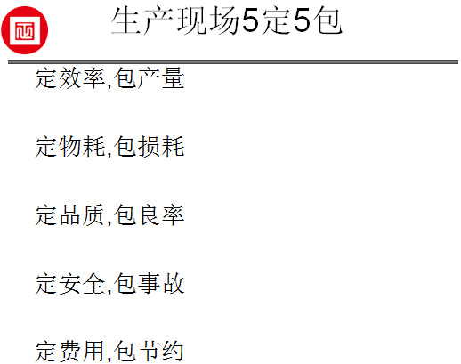 正睿咨詢在福斯特推行的生產現(xiàn)場的5定5包